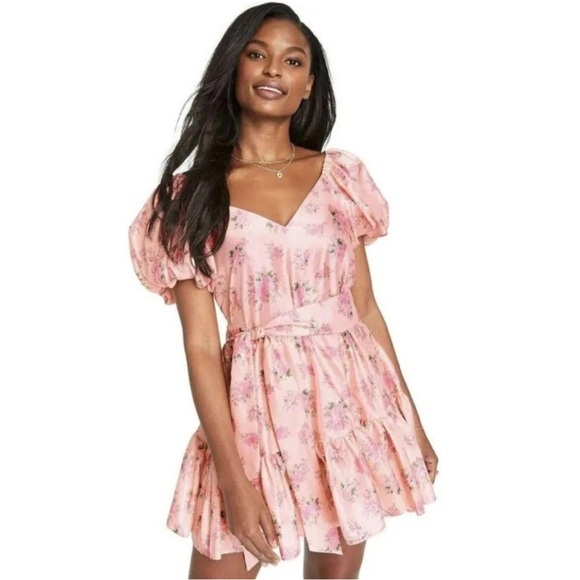 LoveShackFancy Dresses & Skirts - Love shack Fancy x target Pink Floral Puff-Sleeve Mini Dress 6